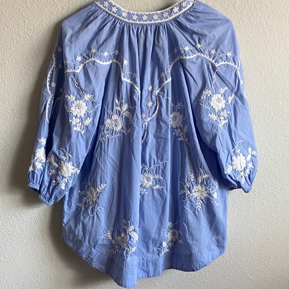 Scarlett Poppies Blue Embroidered Women's Top - Picture 9 of 12